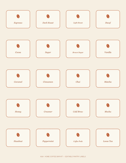 Editable canister label set